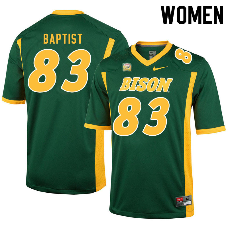 Women #83 DJ Baptist North Dakota State Bison College Football Jerseys Sale-Green